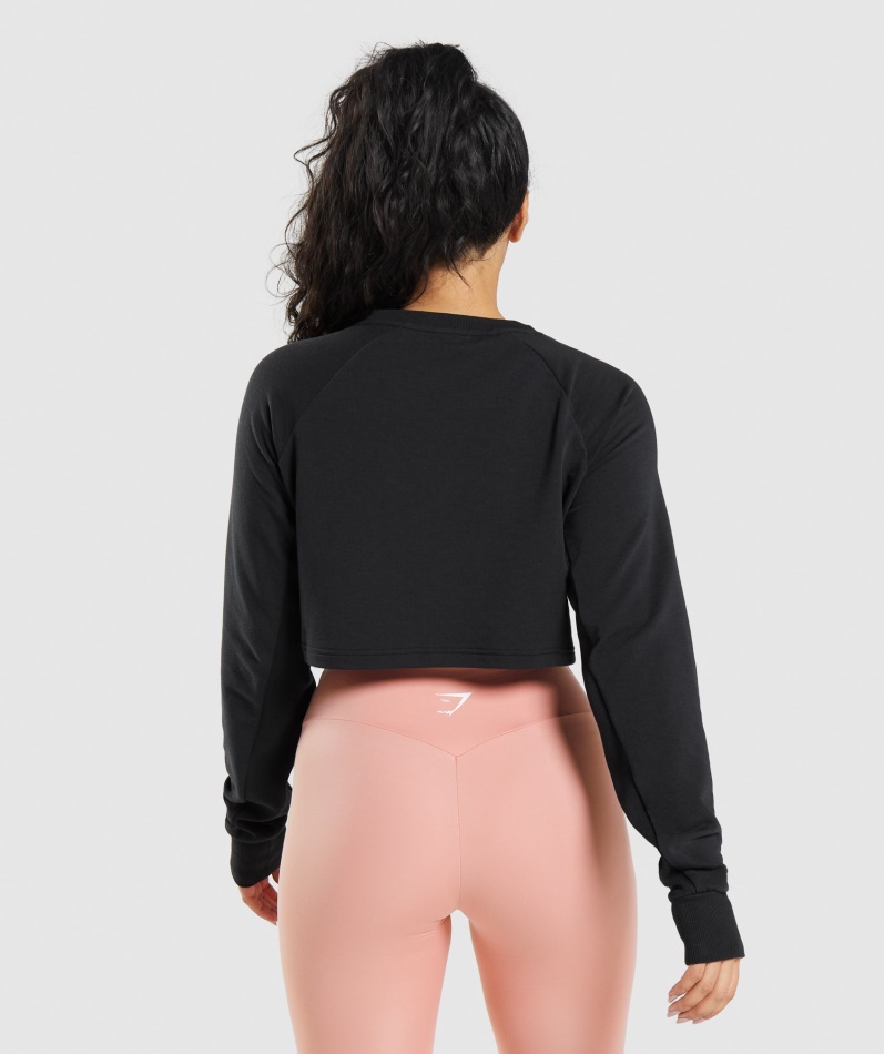 Gymshark Trening Cropped Genser Svart