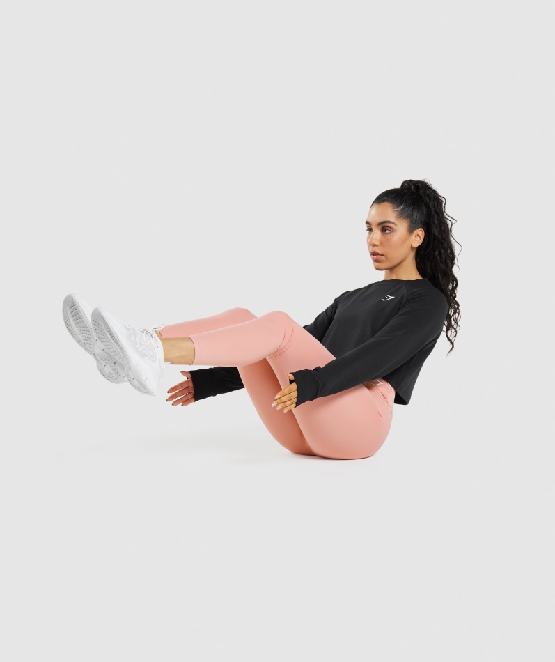 Gymshark Trening Cropped Genser Svart