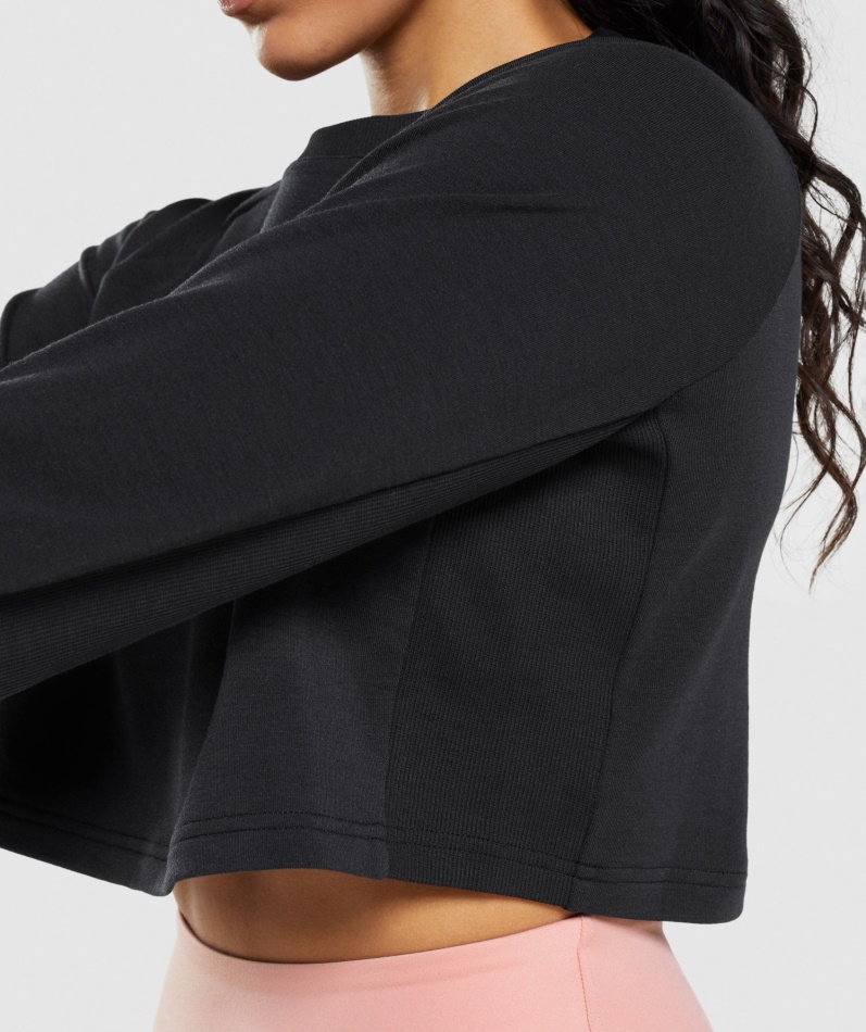 Gymshark Trening Cropped Genser Svart