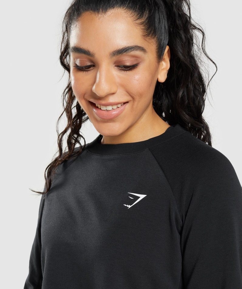 Gymshark Trening Cropped Genser Svart