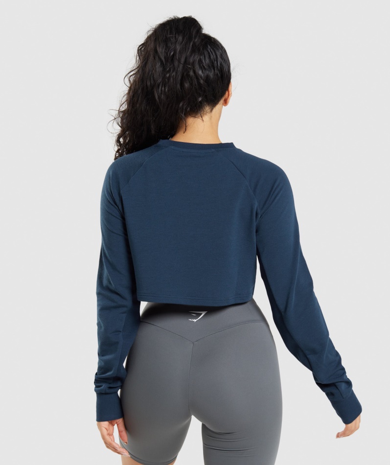 Gymshark Trening Cropped Genser Marine