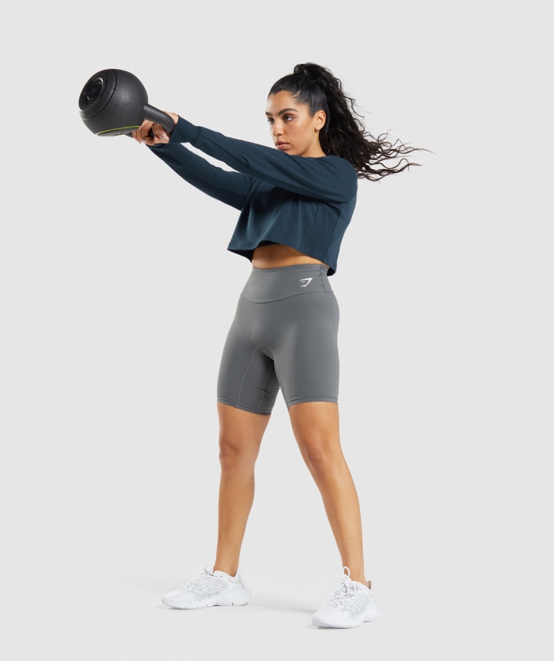 Gymshark Trening Cropped Genser Marine