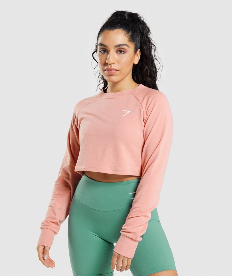 Gymshark Trening Cropped Genser Paige Rosa