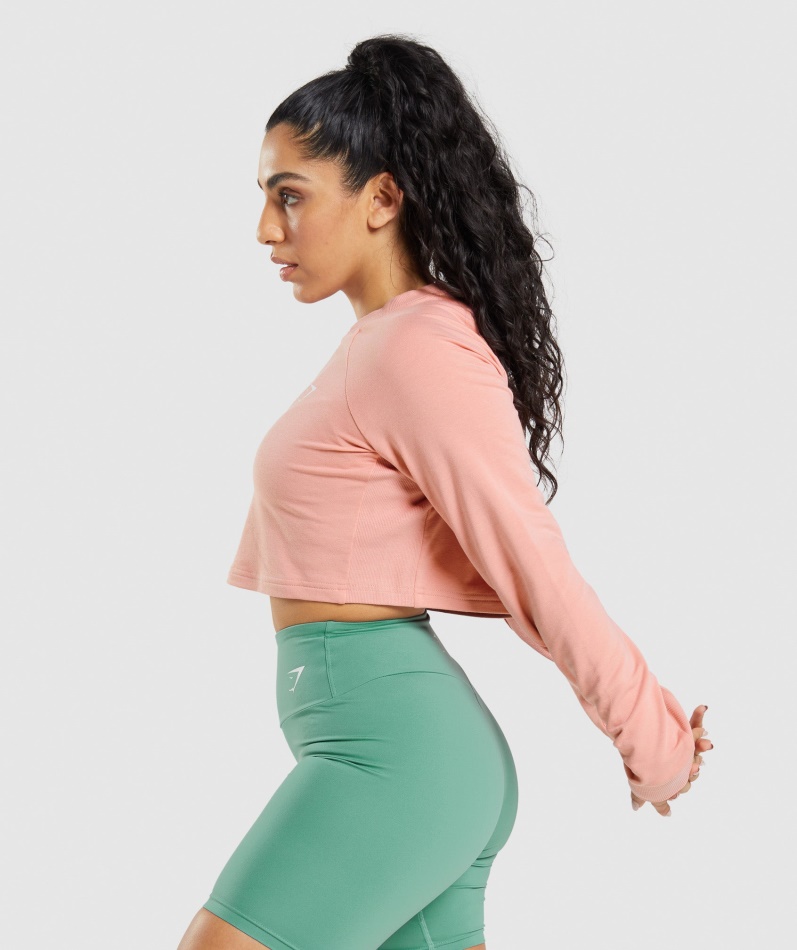 Gymshark Trening Cropped Genser Paige Rosa