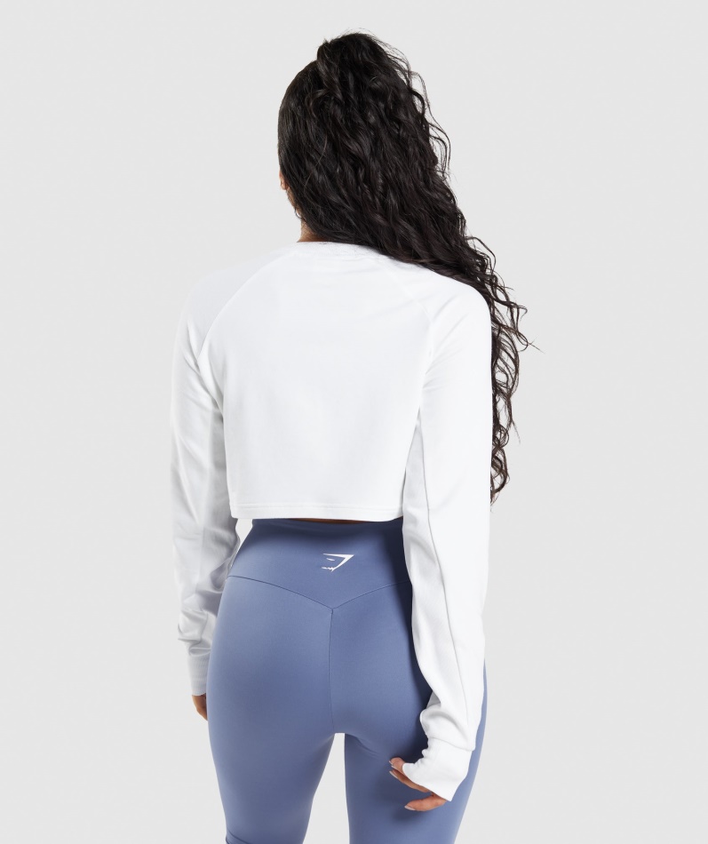 Gymshark Trening Cropped Genser Hvit