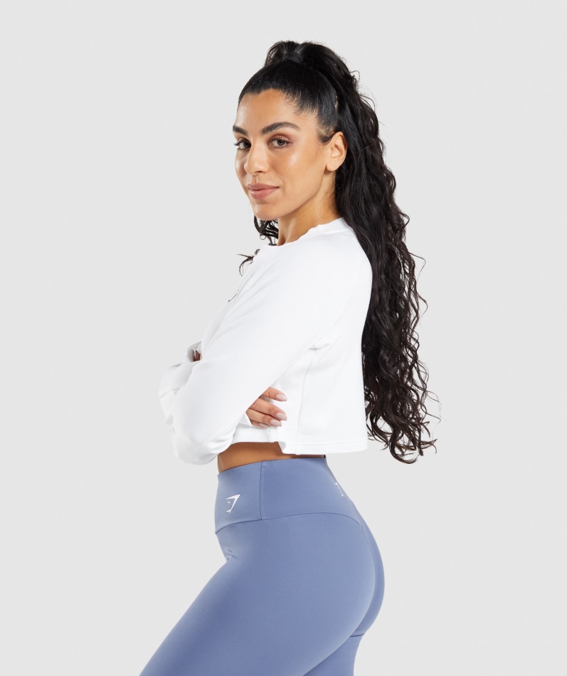 Gymshark Trening Cropped Genser Hvit