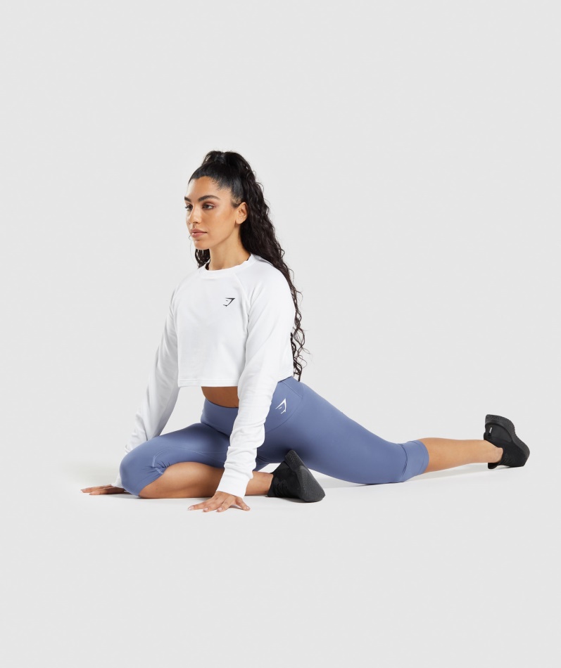 Gymshark Trening Cropped Genser Hvit