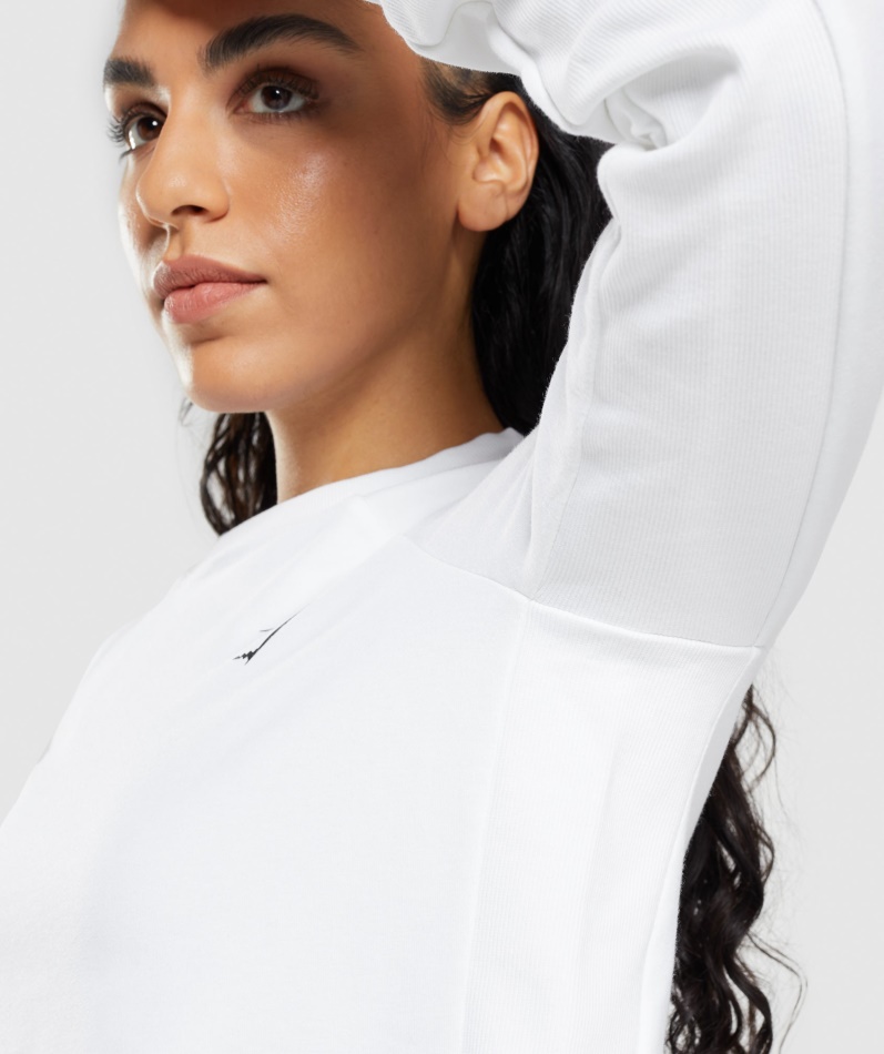 Gymshark Trening Cropped Genser Hvit