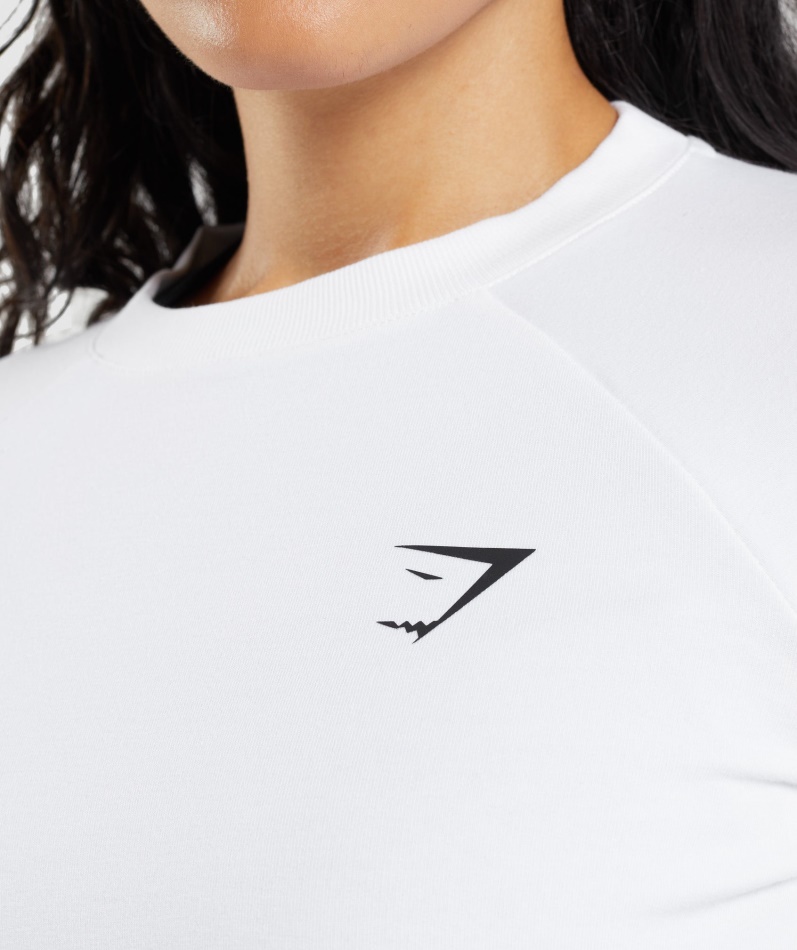 Gymshark Trening Cropped Genser Hvit