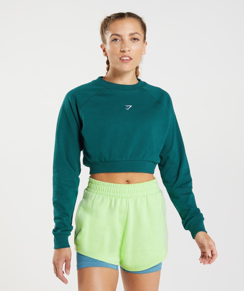 Gymshark Trening Beskåret Genser Vinterblått