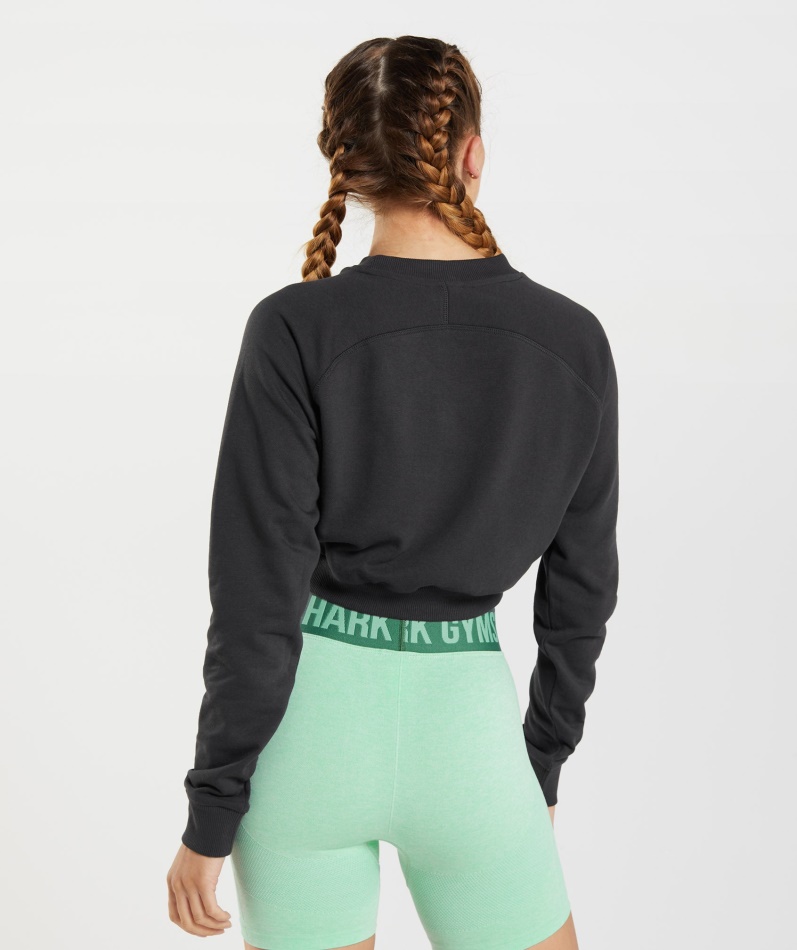 Gymshark Trening Cropped Genser Kvinner Svart