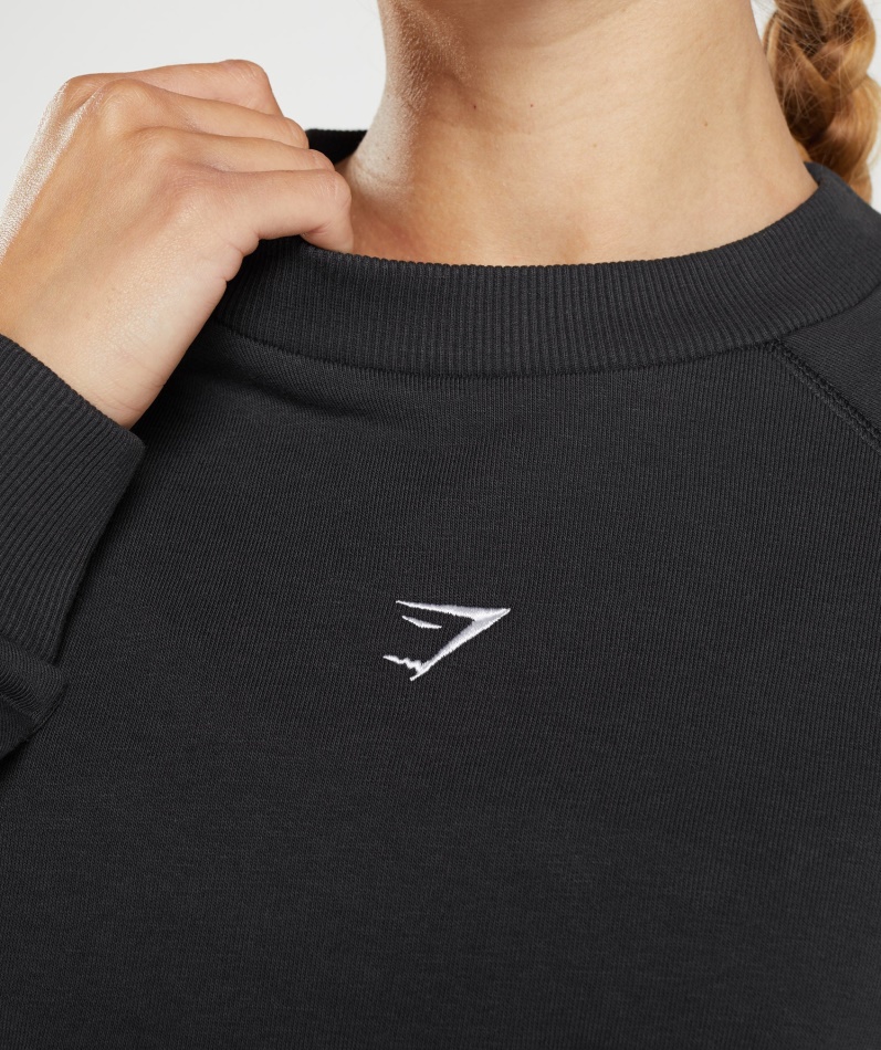 Gymshark Trening Cropped Genser Kvinner Svart