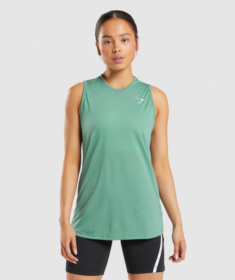 Gymshark Trening Drop Arm Tank Alpin Green