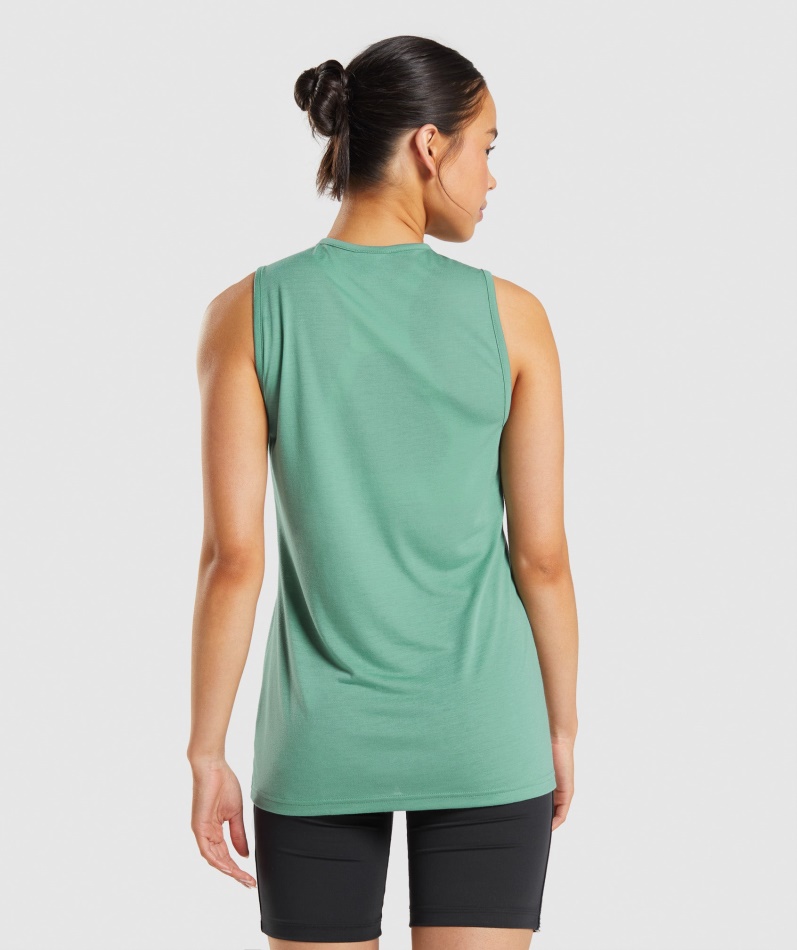 Gymshark Trening Drop Arm Tank Alpin Green
