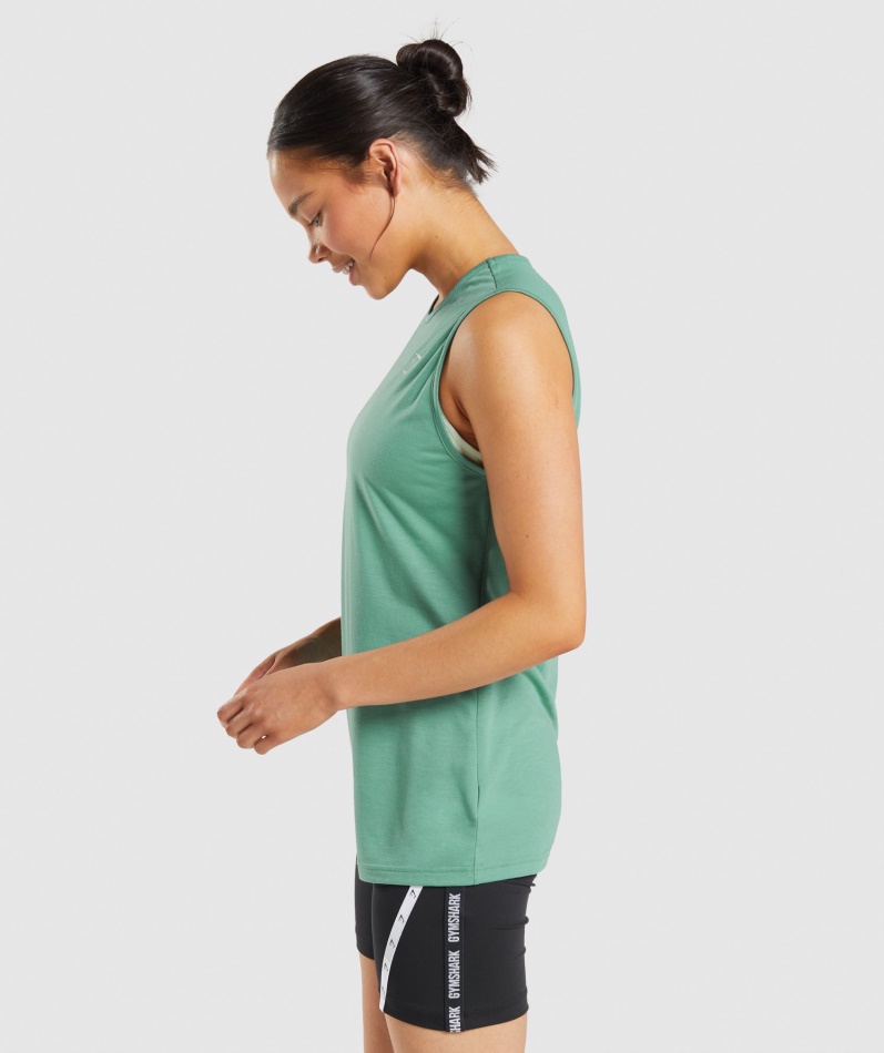 Gymshark Trening Drop Arm Tank Alpin Green