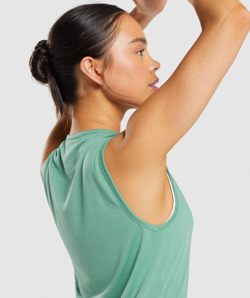 Gymshark Trening Drop Arm Tank Alpin Green
