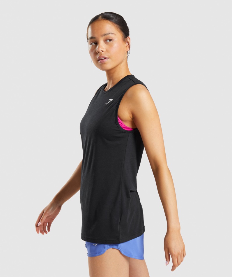 Gymshark Trening Drop Arm Tank Svart