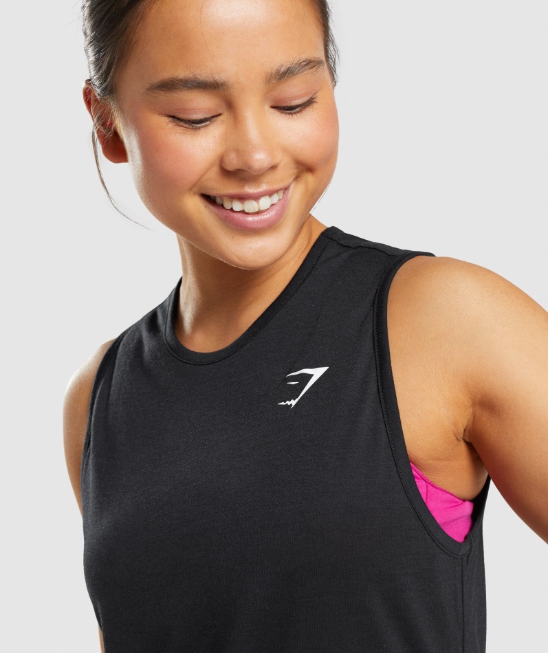 Gymshark Trening Drop Arm Tank Svart