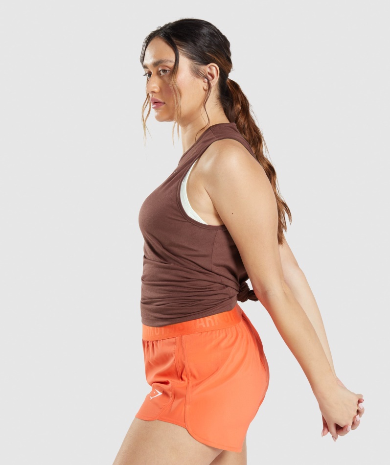 Gymshark Trening Drop Arm Tank Kirsebærbrun
