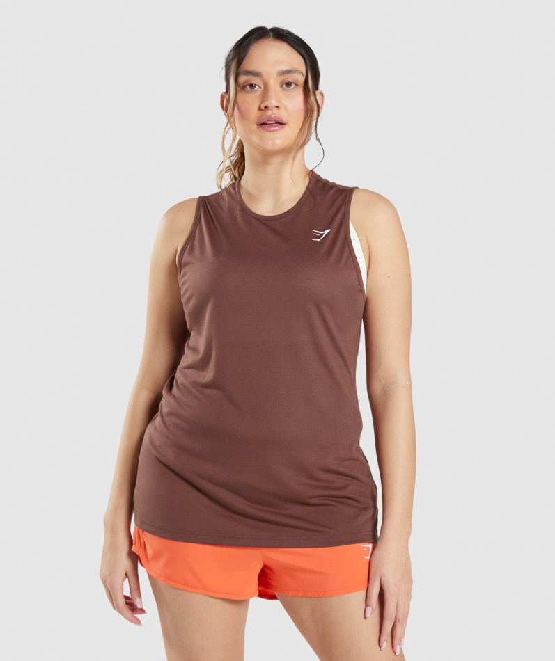 Gymshark Trening Drop Arm Tank Kirsebærbrun