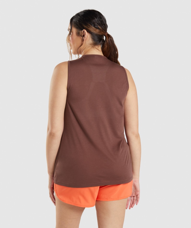 Gymshark Trening Drop Arm Tank Kirsebærbrun
