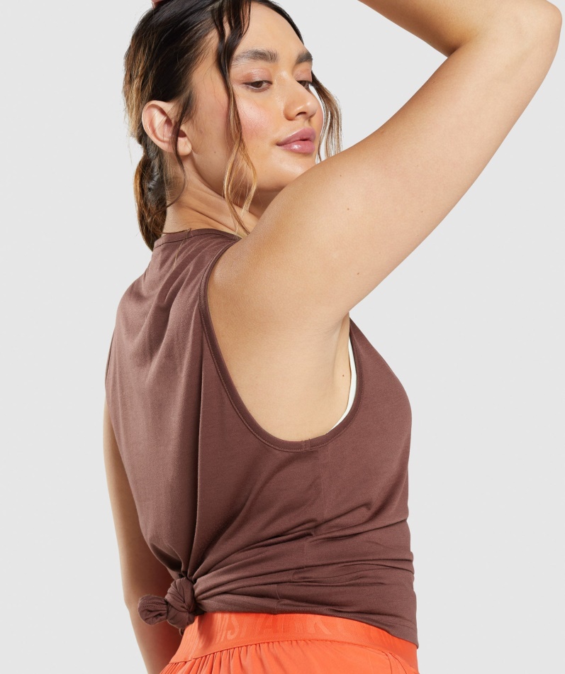 Gymshark Trening Drop Arm Tank Kirsebærbrun