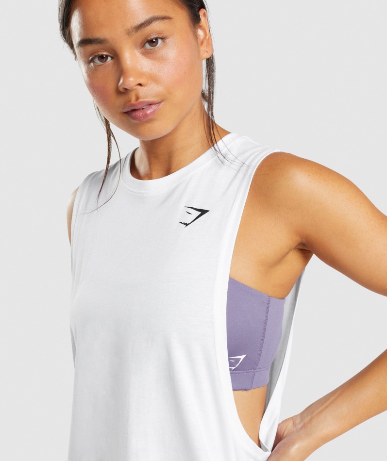 Gymshark Trening Drop Arm Tank Hvit