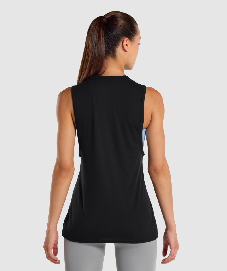 Gymshark Trening Drop Arm Tank Kvinner Svart
