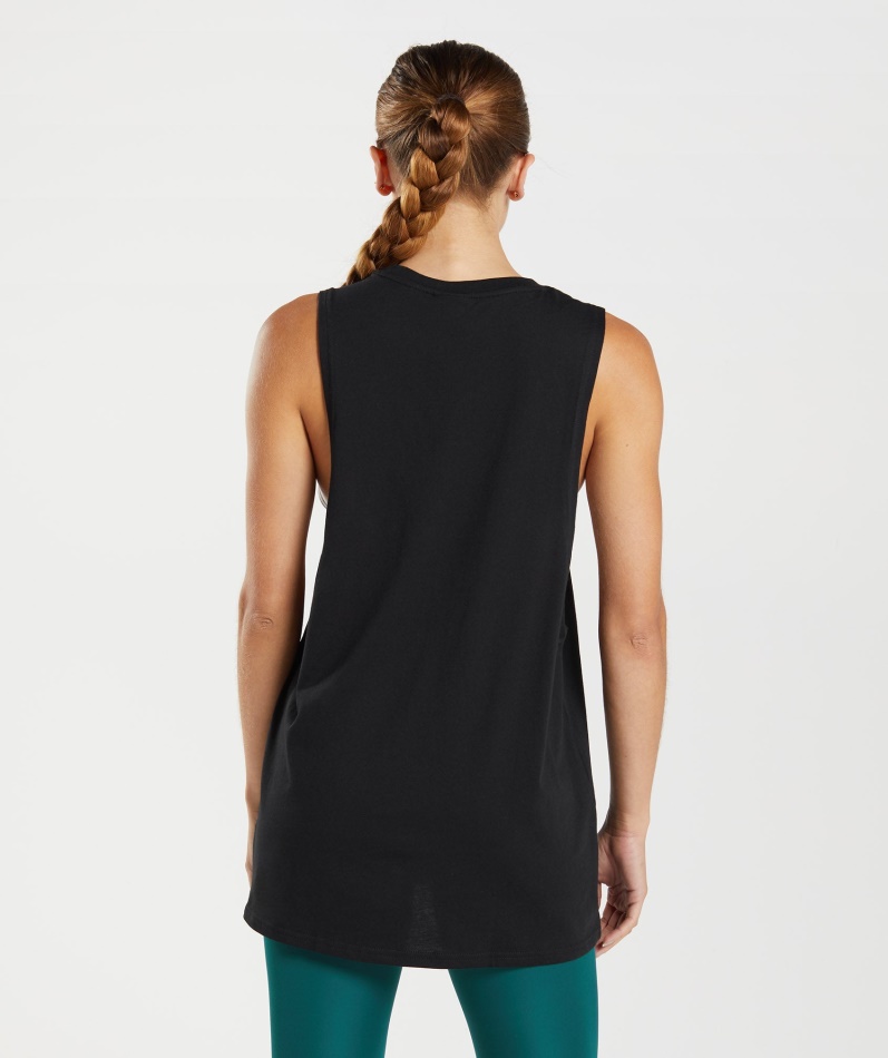 Gymshark Trening Drop Arm Kvinner Tank Svart