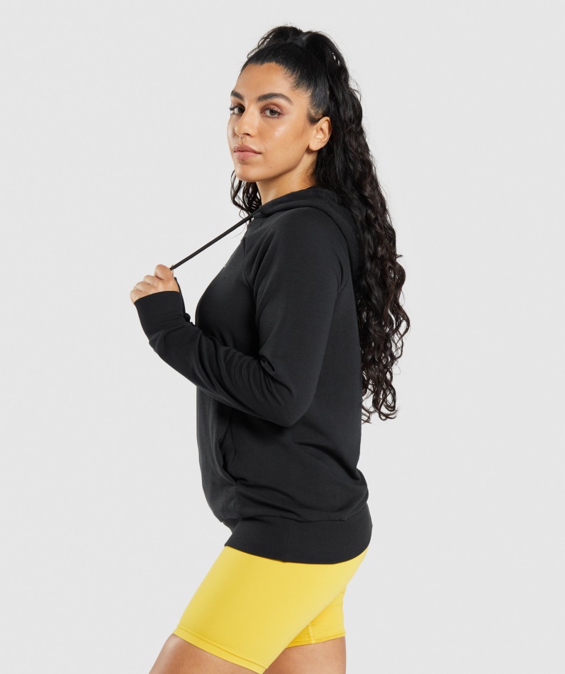 Gymshark Trening Hettegenser Svarte Kvinner