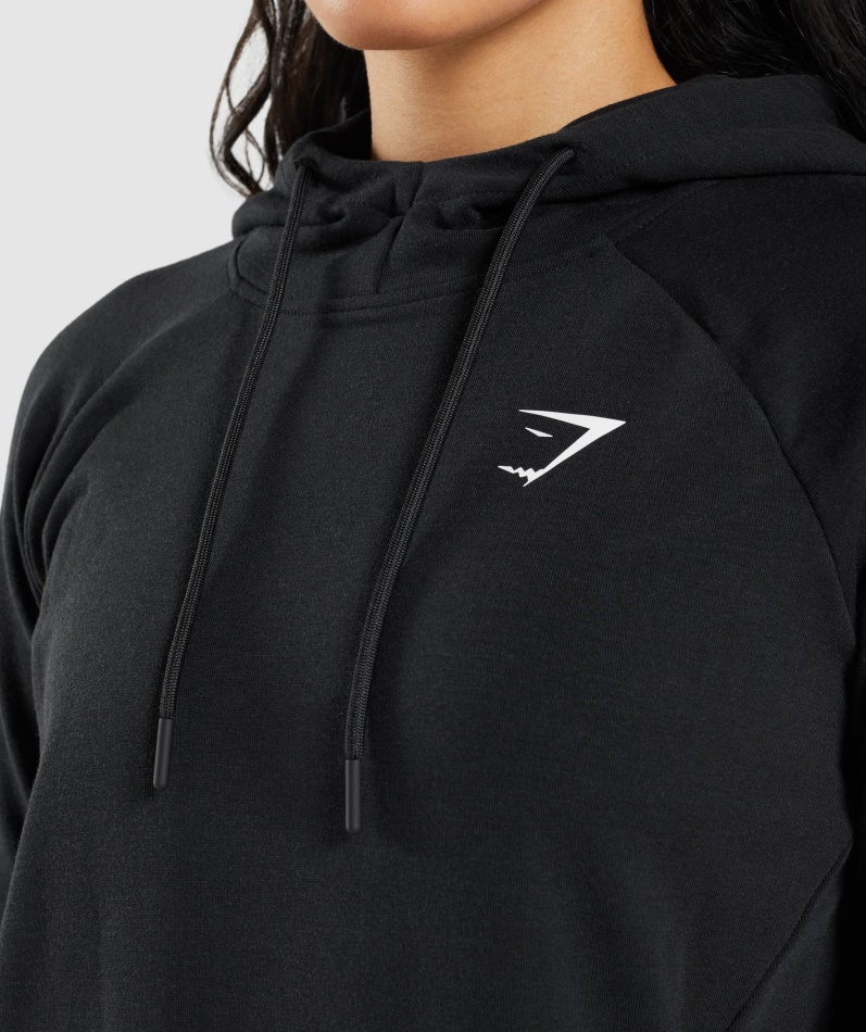Gymshark Trening Hettegenser Svarte Kvinner