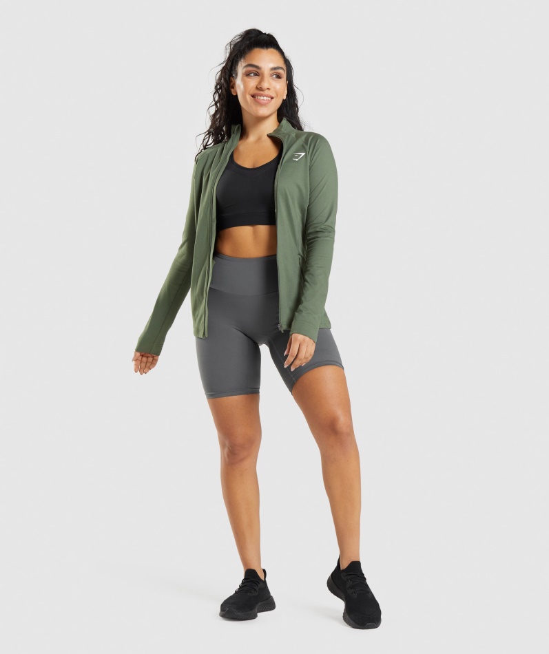 Gymshark Treningsjakke Kjerne Oliven