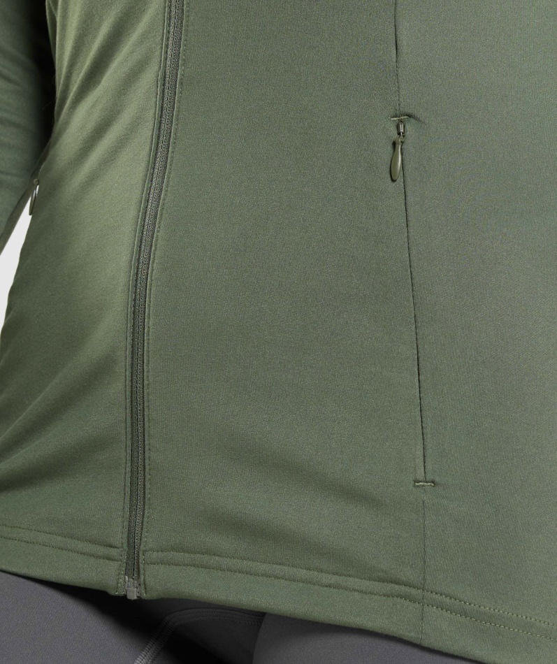 Gymshark Treningsjakke Kjerne Oliven