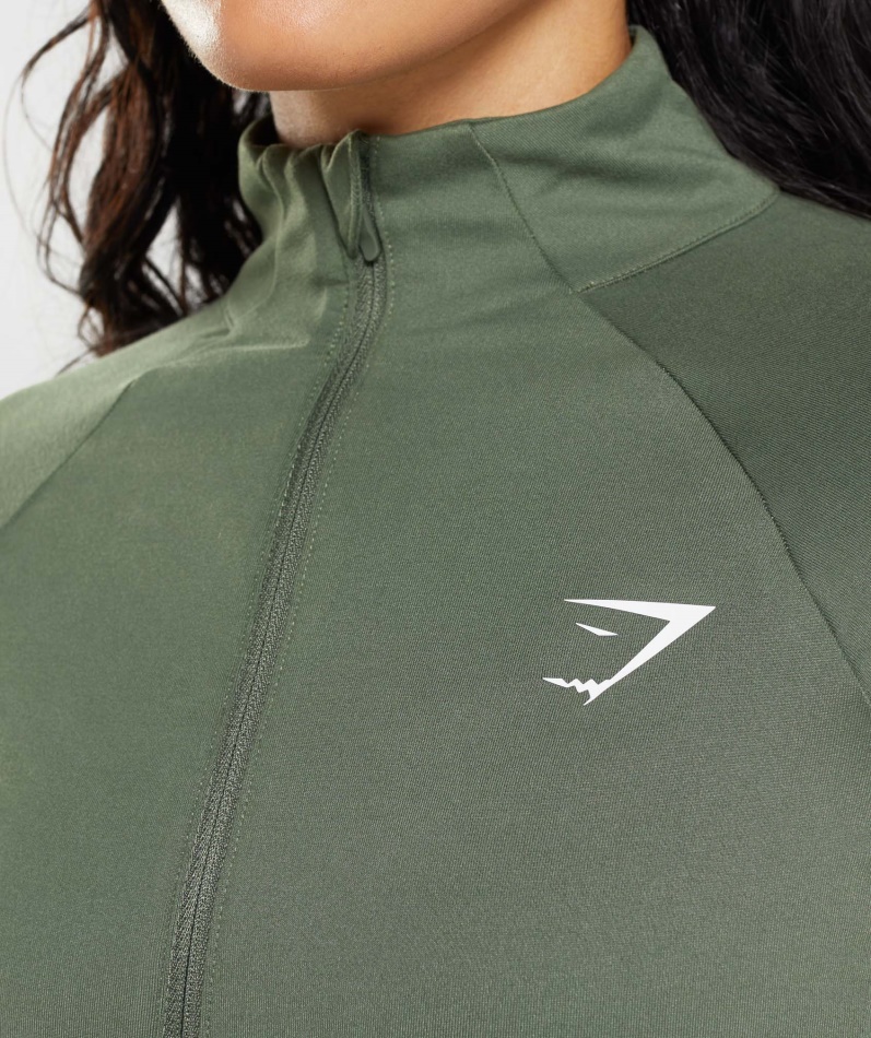 Gymshark Treningsjakke Kjerne Oliven