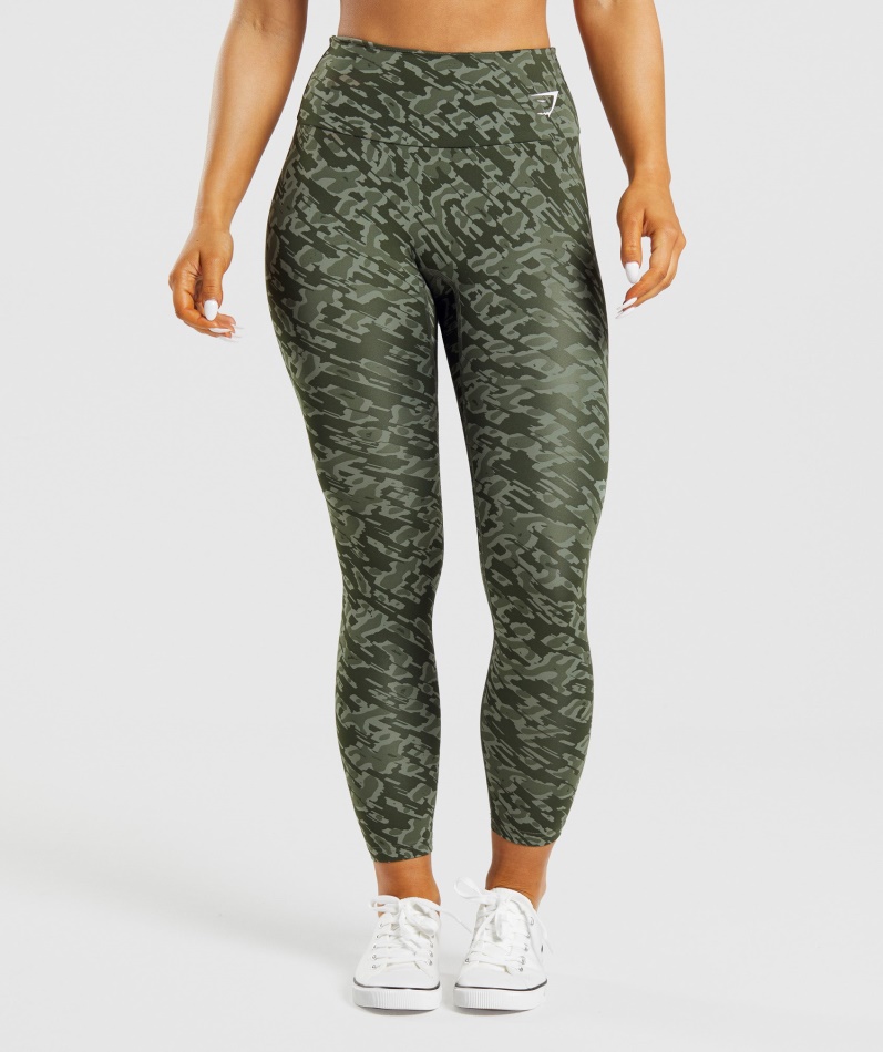 Gymshark Treningsleggings Grønt Trykk