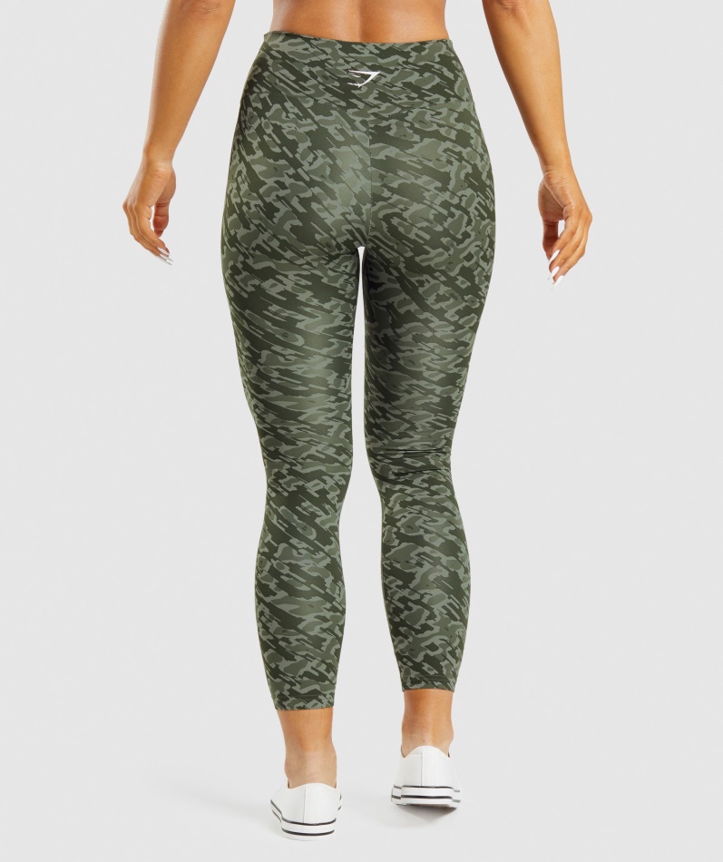 Gymshark Treningsleggings Grønt Trykk