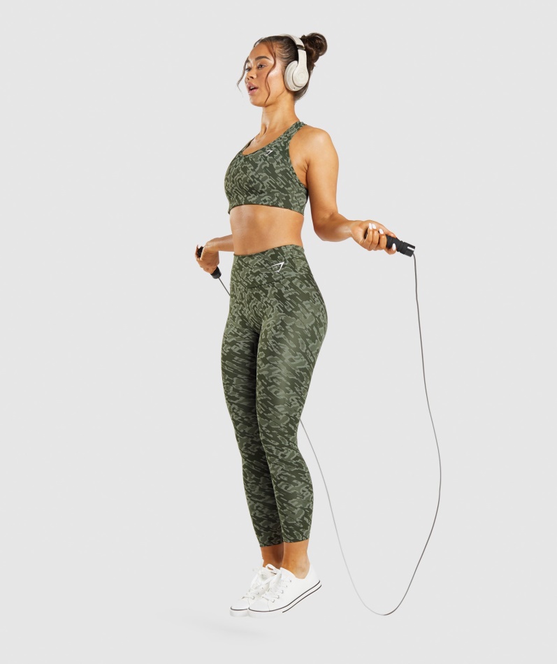 Gymshark Treningsleggings Grønt Trykk