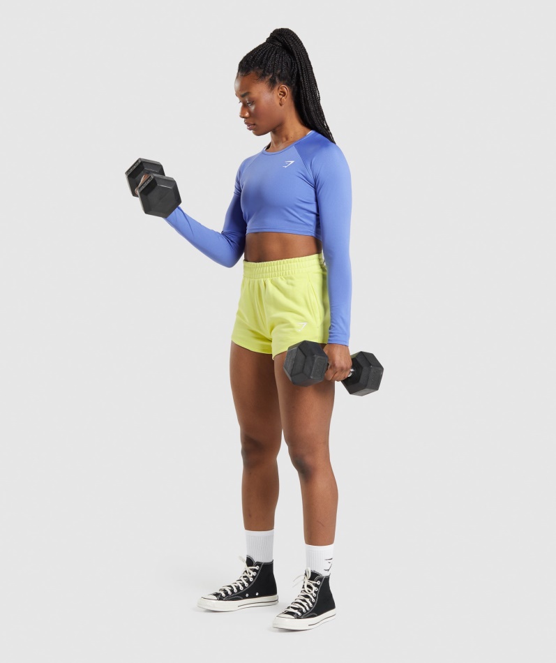 Gymshark Trening Langermet Crop Top Domstol Blå