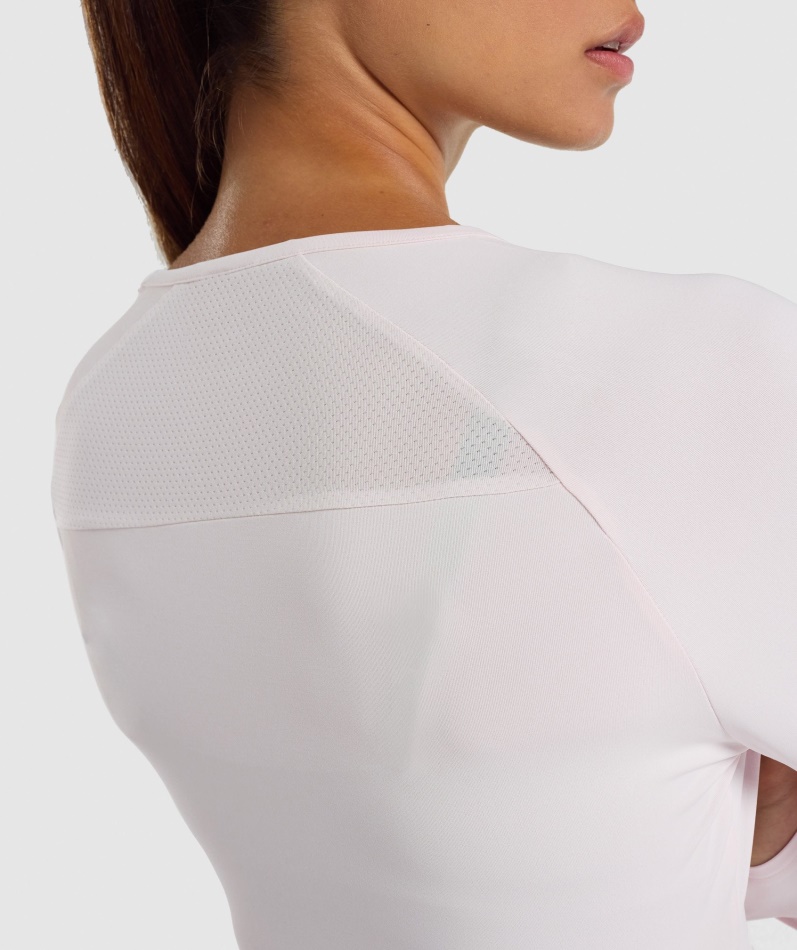 Gymshark Trening Langermet Crop Top Krem