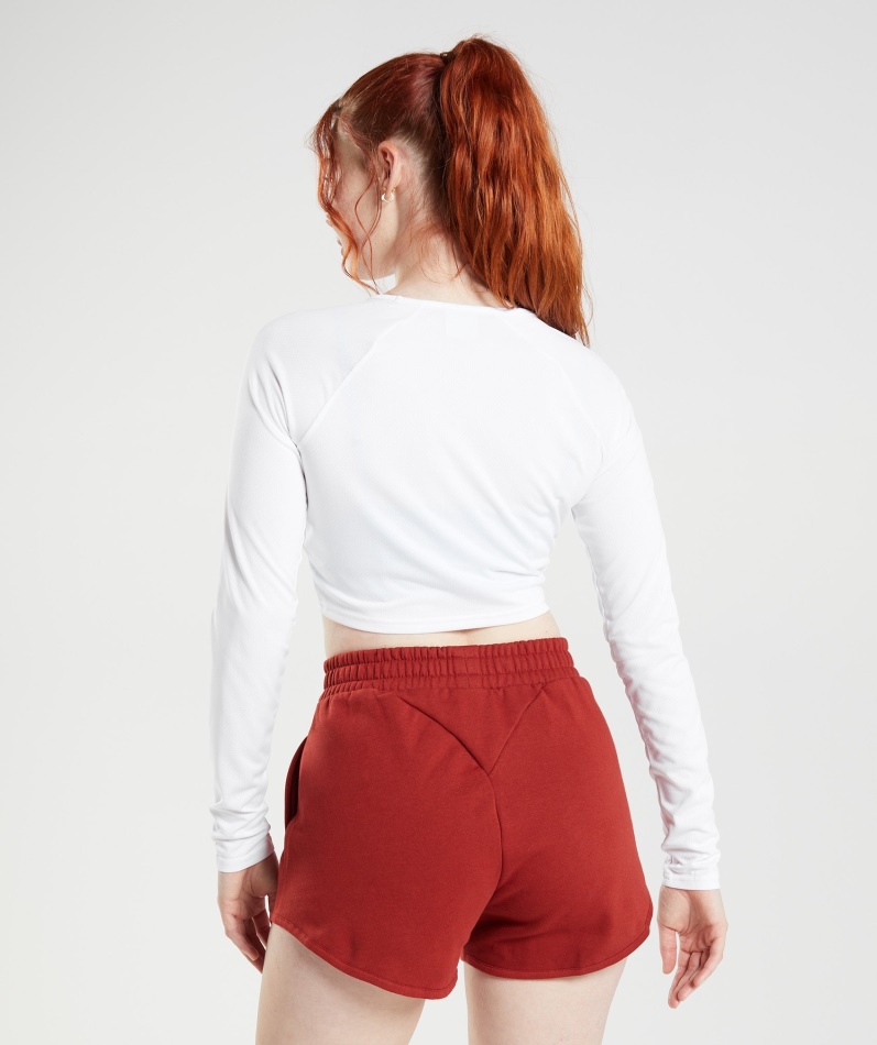Gymshark Trening Langermet Crop Top Hvit