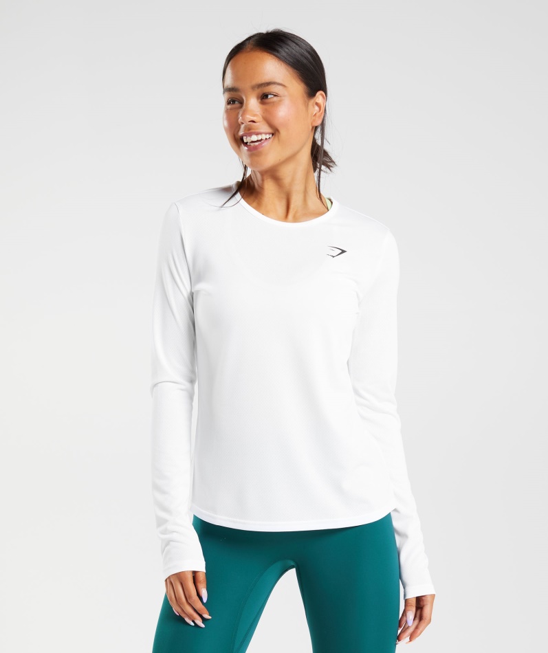 Gymshark Trening Langermet Topp Hvit