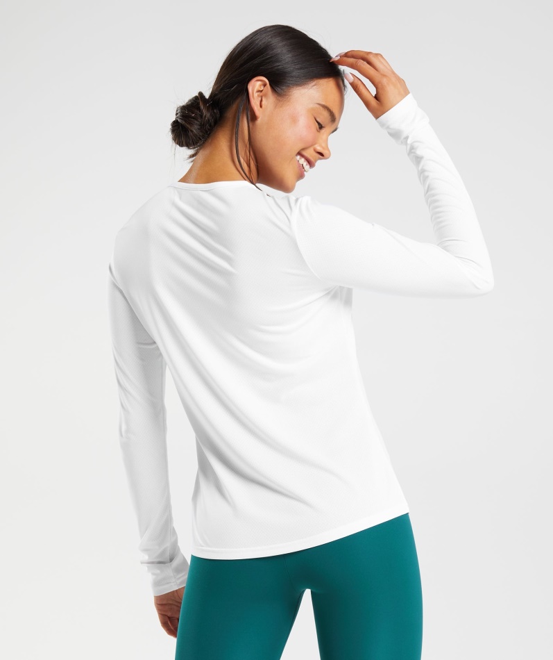 Gymshark Trening Langermet Topp Hvit