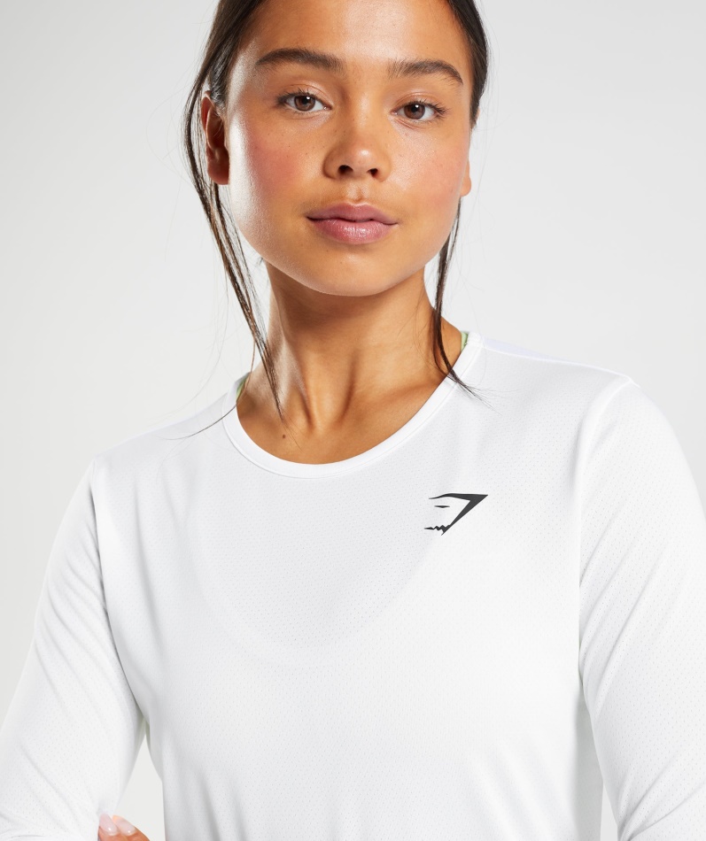 Gymshark Trening Langermet Topp Hvit