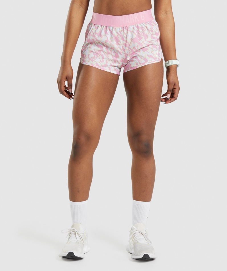 Gymshark Trening Loose Fit Shorts Rosa Print