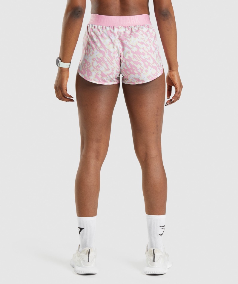 Gymshark Trening Loose Fit Shorts Rosa Print