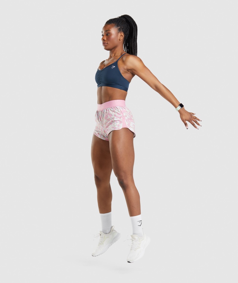 Gymshark Trening Loose Fit Shorts Rosa Print