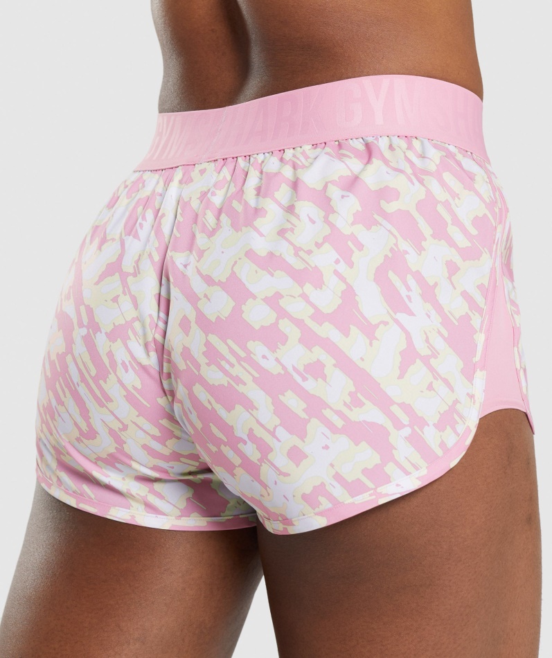 Gymshark Trening Loose Fit Shorts Rosa Print