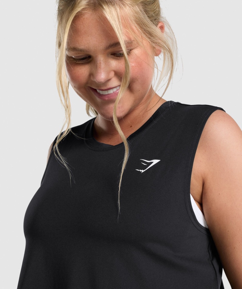 Gymshark Trening Midi Tank Svart