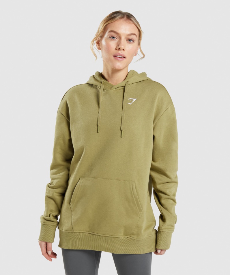 Gymshark Trening Oversized Hettegenser Griffin Green