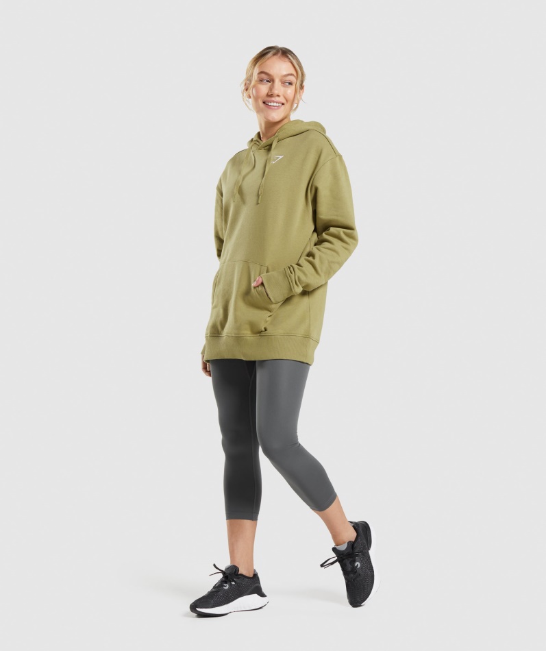 Gymshark Trening Oversized Hettegenser Griffin Green